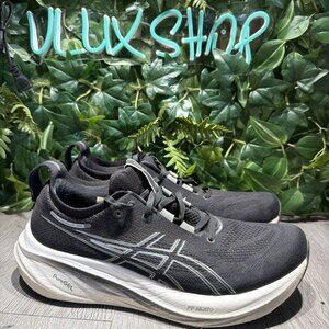 ASICS Running Shoes Mens 12 Black Gel Nimbus 26 Sneakers Athletic Knit 1011B794